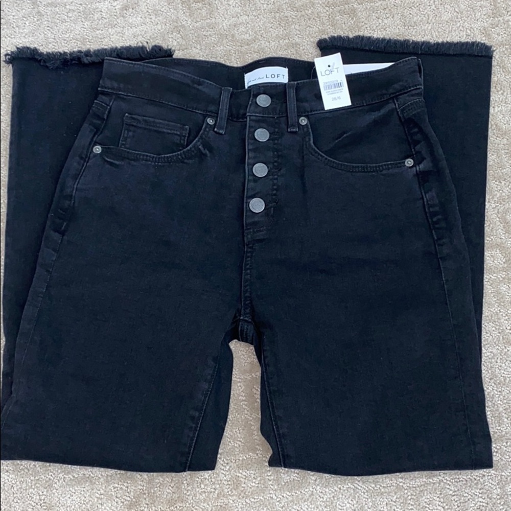 LOFT Button High rise Black Jeans